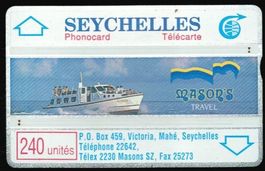 Telefonkarte Seychellen SEY-11b (105H) Mason's Travel Schiff