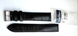 Lederband Alligator schwarz 21mm für Longines Uhr