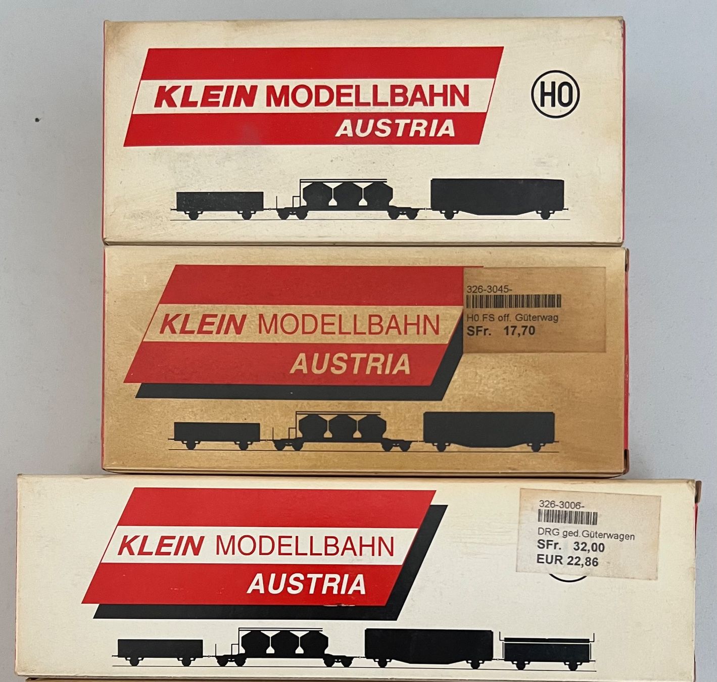 Modellini di ferrovie: 3 Stk. Klein Modellbahn H0 assortiert – Nuovo e nell'imballaggio originale da Laufen venduto da ric_9vmm