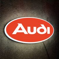 AUDI OVAL RED LED Leuchtreklame Vintage Style