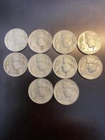 Royaume d’Italie, lot de 10 pcs de 20 cts 1908 a 1922 Nickel