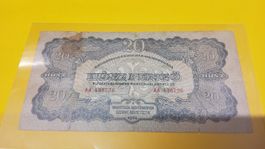 Alte Ungarische 20 Pengo Banknote von 1944