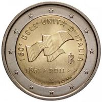 Piece de 2 euros Italie 2011 commemoroative occasion