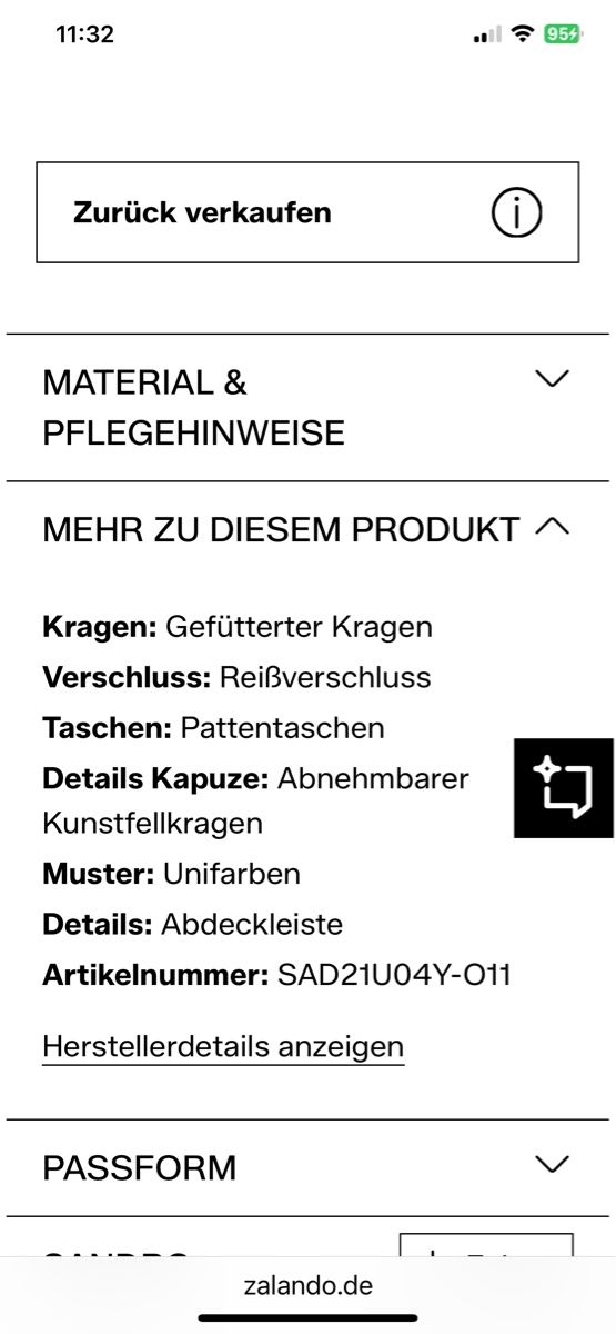Jacken: Sandro Lederjacke Marron, Grösse 38-Special! – Gebraucht aus Rain von 11. 7