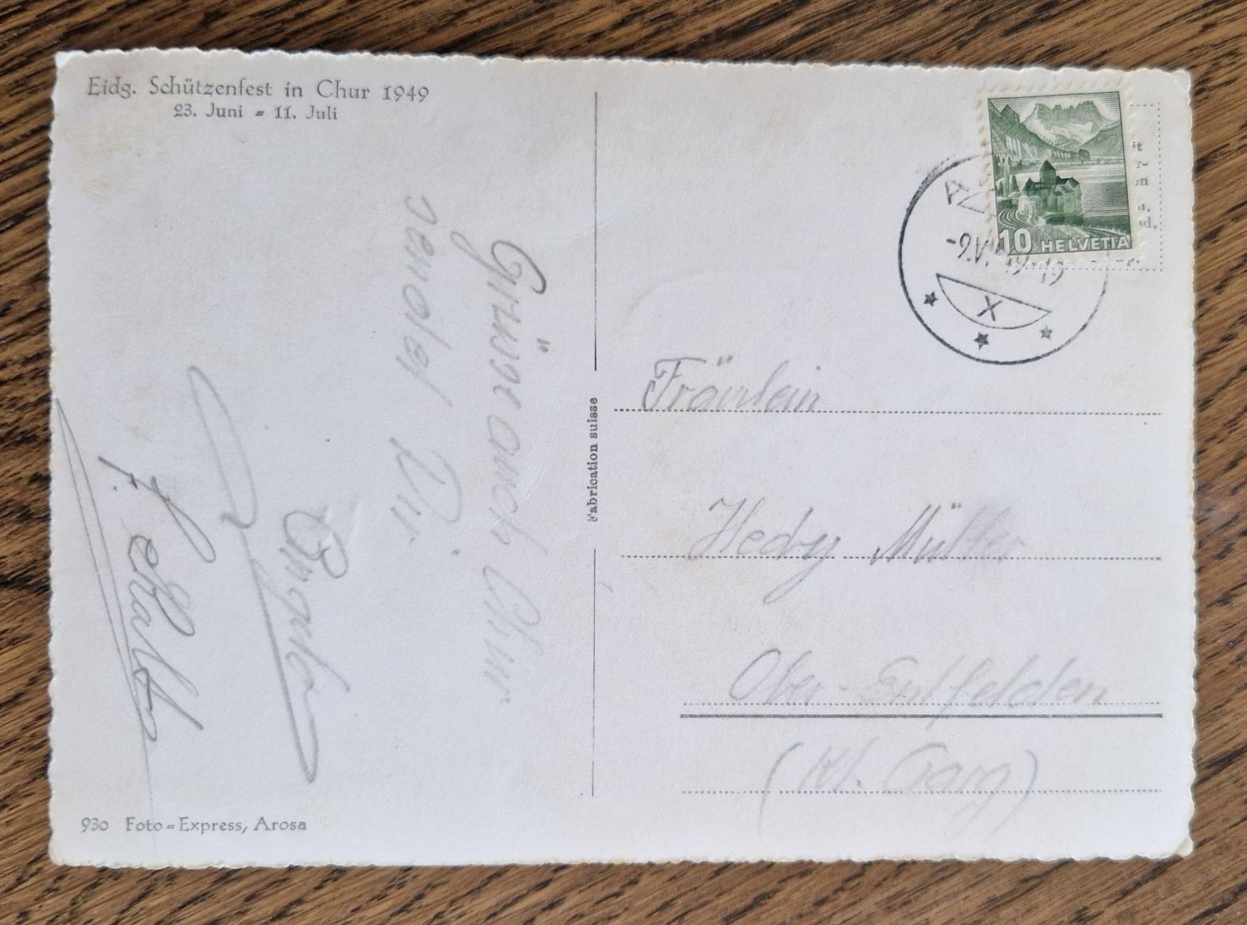Cartes postales: Eidg. Schützenfest Chur 1949 – D'occasion à Ebikon par Donar50 1