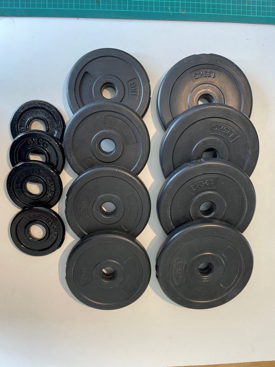 VidaXL 2x Hantelscheiben 10 Kg - Kunststoffummantelt & Bodenschonend, Hanteln Set