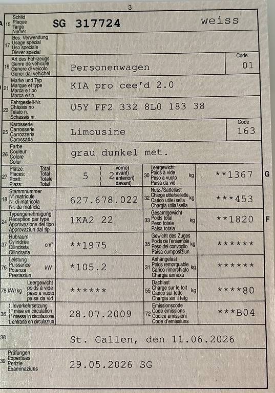 Automobili: Kia Pro Ceed – Usato da Sonnental venduto da dav_98bv 2