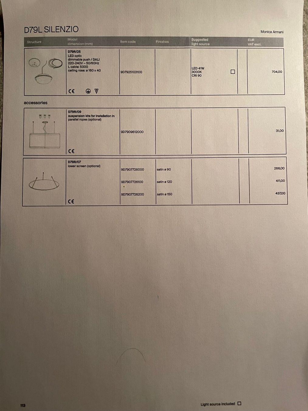 Luceplan Lampade: Luceplan D79/90c Silenzio 90cm Akustik Leuchte grey 152 – Nuovo (secondo la descrizione) da Kaiserstuhl AG venduto da gmt2 6