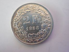 2 Fr. 1958 silber  unz