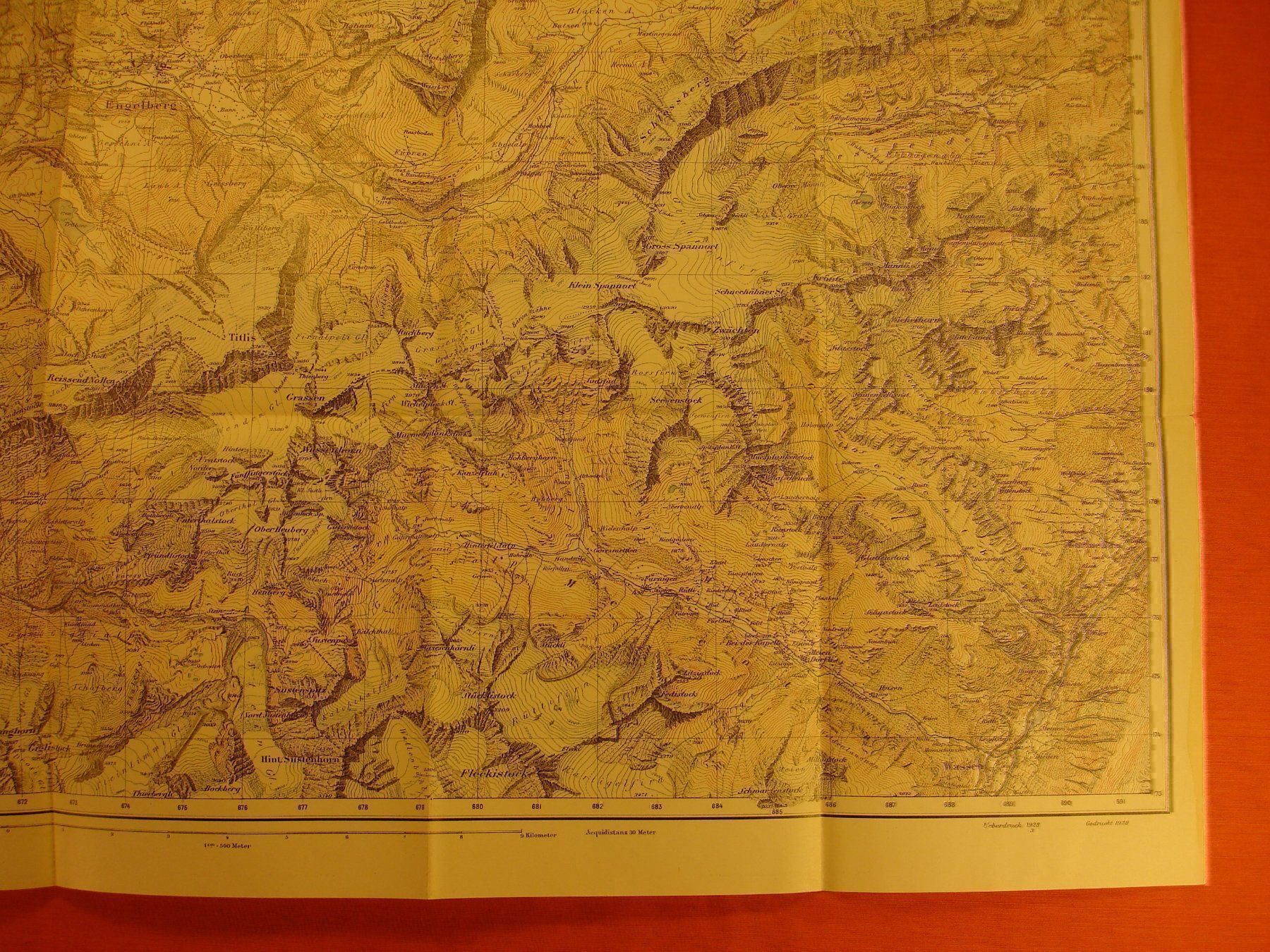 Landkarten & Atlanten: ENGELBERG UND UMGEBUNG 1928 – Gebraucht aus Grüningen von Kartensammler 3