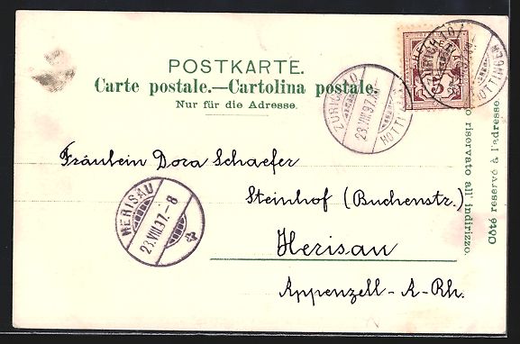 Cartoline postali: Litho Zürich, Teilansicht mit Brücke,  – Usato da Berlin venduto da bartko-reher 1