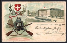 Litho Herisau, Parade bei der Kaserne