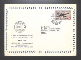 1944 Offizieller Brief 25 Jahre Flugpost F40 GENF - ZÜRICH