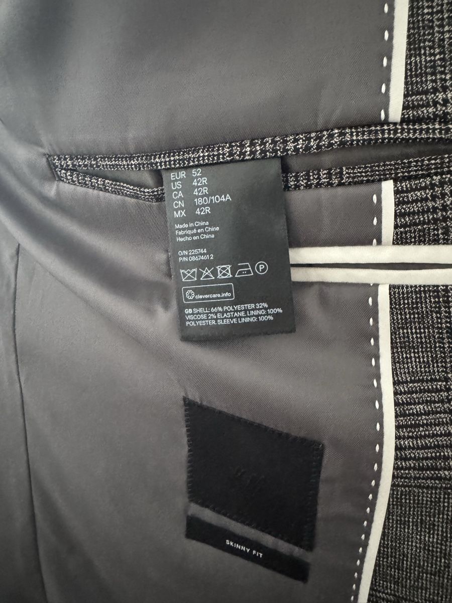 H&M Anzüge: Herrenblazer Gr. 52, Grau kariert, H&M – Gebraucht aus Staufen von M19M 3