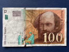 100 Francs Frankreich 1998 Banknote guter gebrauchter Zustan