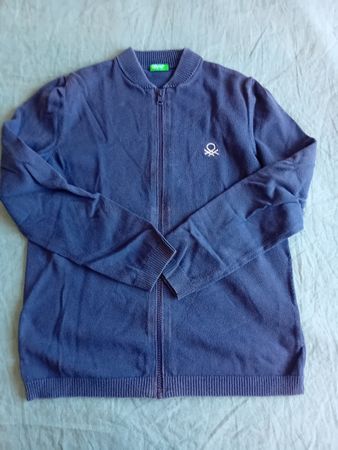 Benetton Jungen Blaue Reissverschlussjacke, 2XL 11-12 Jahre