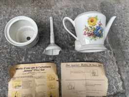 Kaffeekanne Caffettiera - Echt Porzellan - H 26 cm