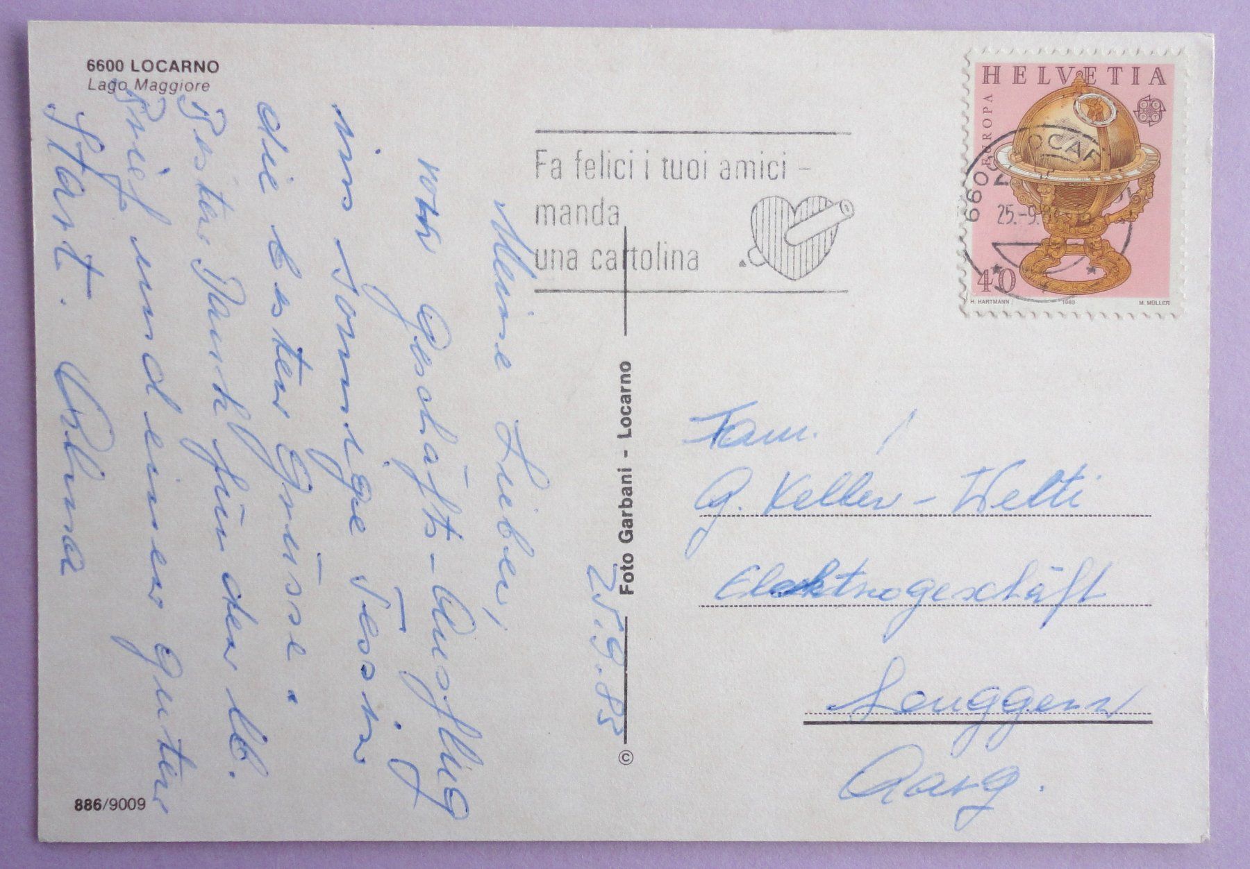 Cartoline postali: Locarno - Lago Maggiore – Usato da Fétigny venduto da Billy2miny 1