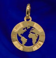 Anhänger Kompass Windrose 585 Gold 14 Karat