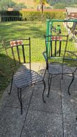 Lot de 8 chaises ext. en métal brun motif losange décoratif