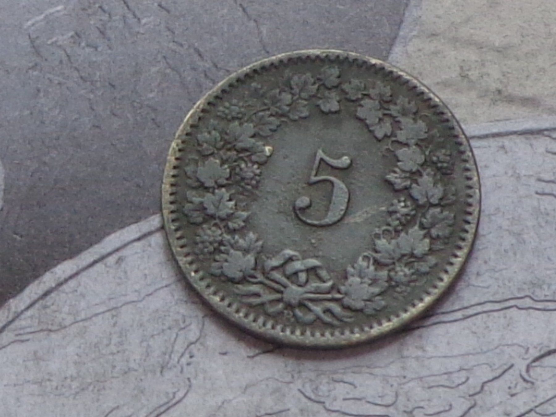 Tutti le monete: 5 cts 1874 B - Billion – Usato da Pully venduto da UCA01 1