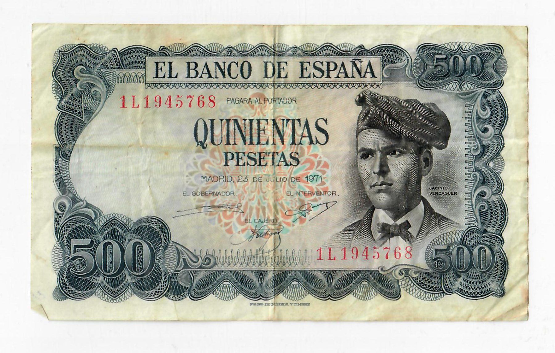 Banconote: Banknote Spanien, 500 Pesetas, 1971 – Usato da Landquart venduto da balboajimmy