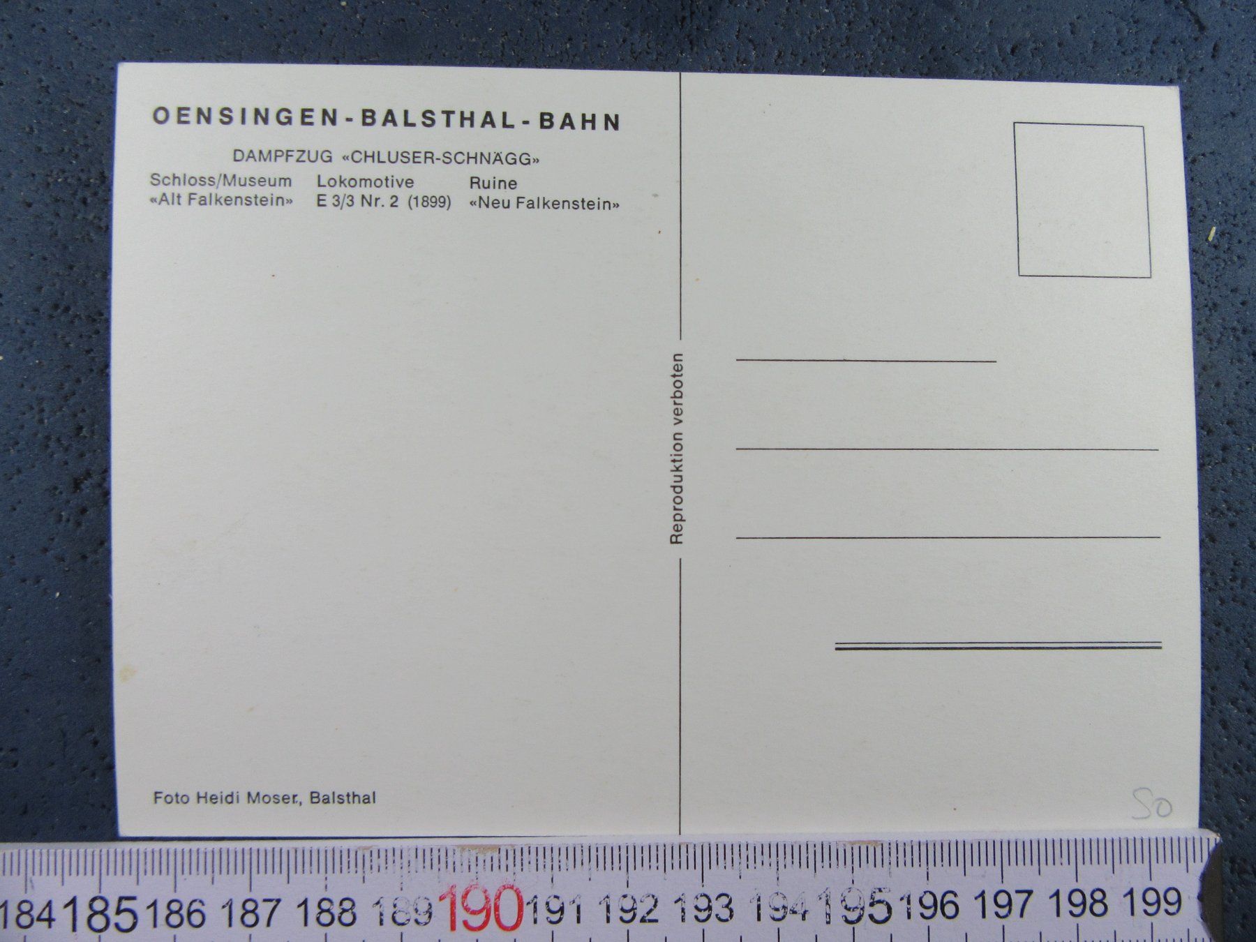 Cartoline postali: OENSINGEN - BALSTHAL - BAHN DAPFZUG "CHLUSER-SCHNÄGG E3/3 – Usato da Ettingen venduto da Hausi4711 1