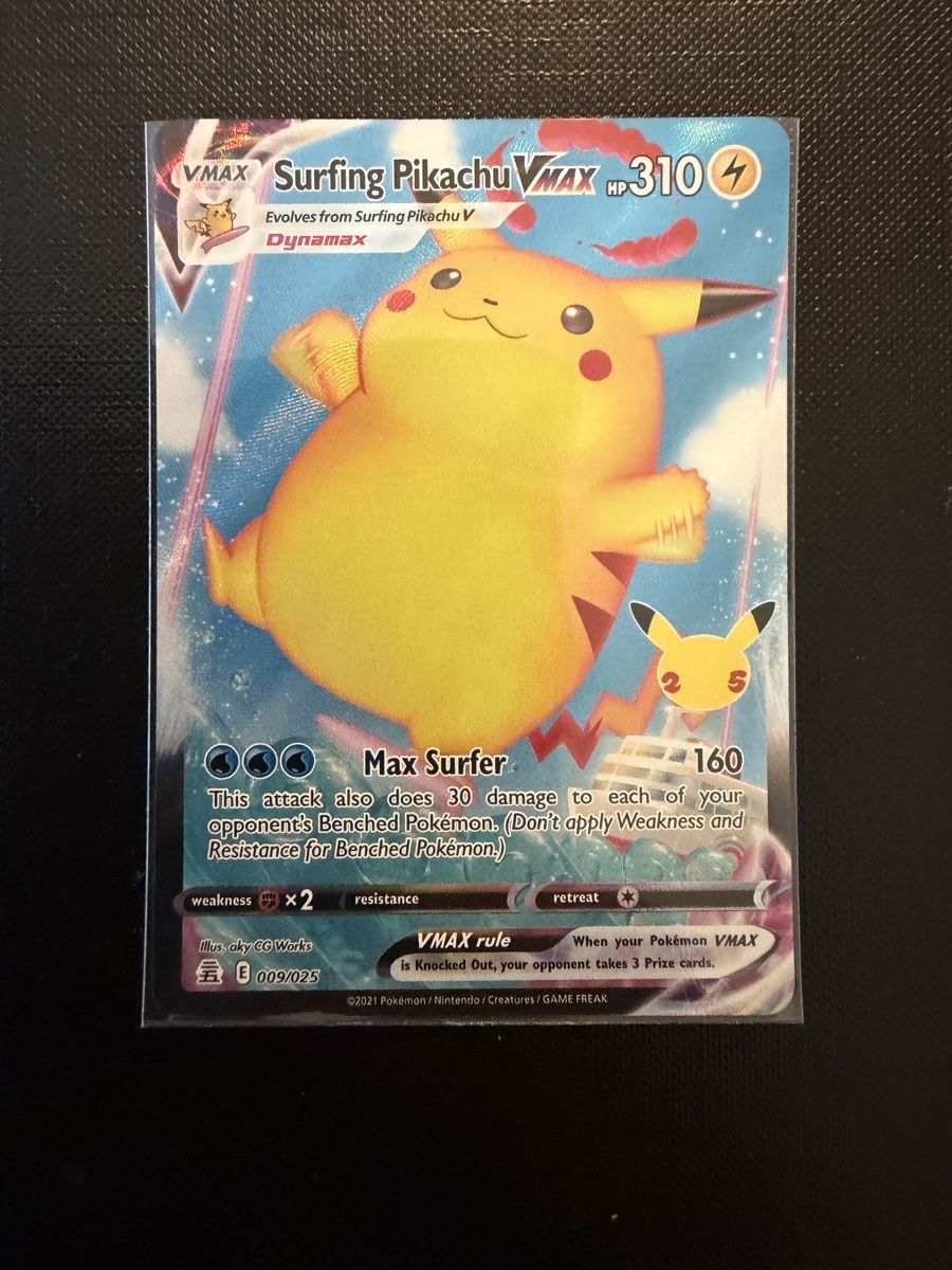 Pokémon Carte collezionabili: Surfing Pikachu Vmax #009 CELEBRATION EN – Nuovo (secondo la descrizione) da Savigny venduto da Matgab94