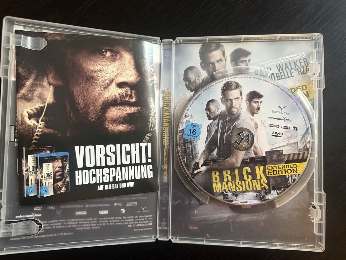 Tous les DVDs: Brick Mansions Extended Edition Paul Walker neu – D'occasion à Lausen par EisAmStiel94 2