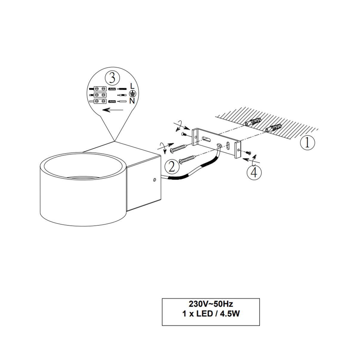 : LED Wandleuchte, Weiss, 10 cm x 6 cm – Nuovo (secondo la descrizione) da Kreuzlingen venduto da Smart-Light 2