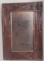 Ancien miroir avec cadre en bois sculpté main