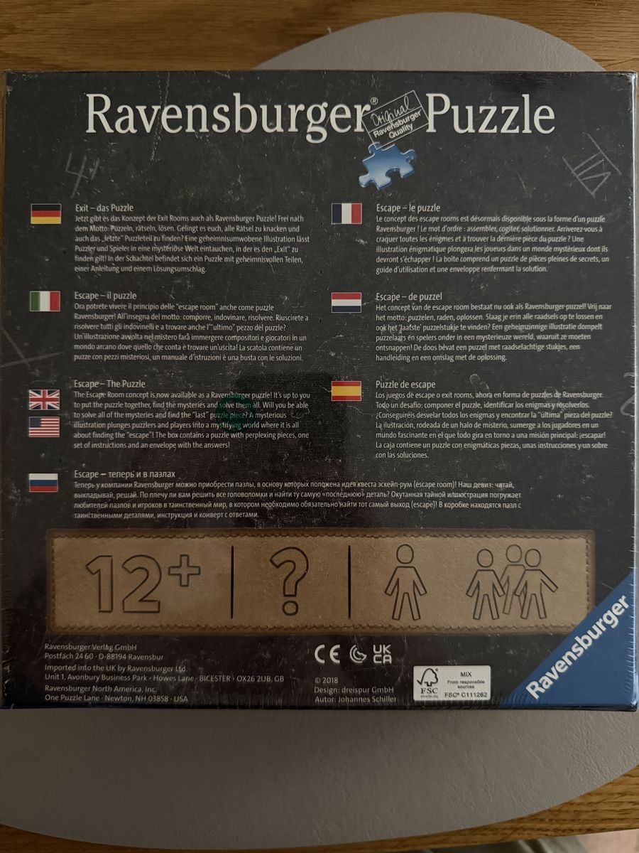 Ravensburger Puzzles: Ravensburger Escape Puzzle NEU – Neu und originalverpackt aus Laufen von san_hnt8 1