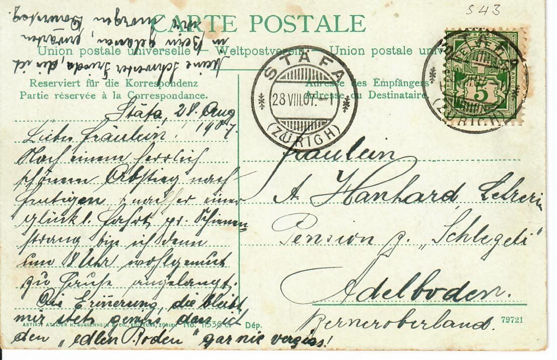 Cartes postales: Stäfa 1907 – D'occasion à Hochdorf par Ziegel-16 1