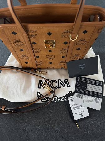 Original MCM Visetos Mini Shopper mit Schulterriemen