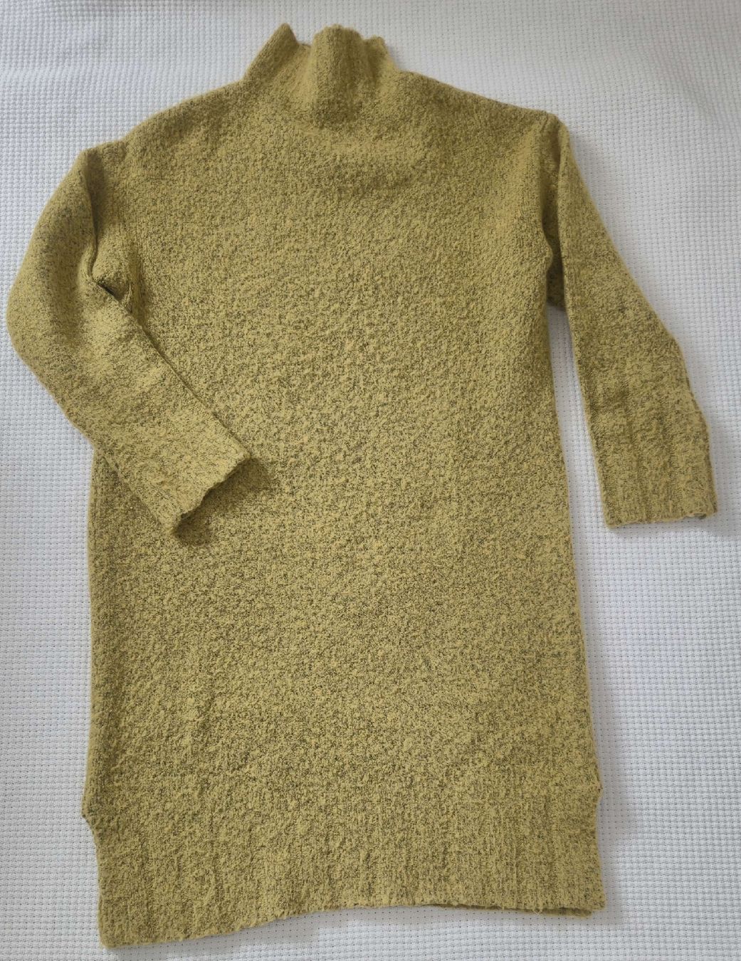 Kleider: Robe pull col roulé jaune moutarde texture bouclée  – Gebraucht aus Le Locle von Arya4