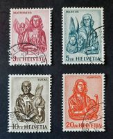 9-25-1 Timbres Helvetia oblitérés. Evangélistes 1961