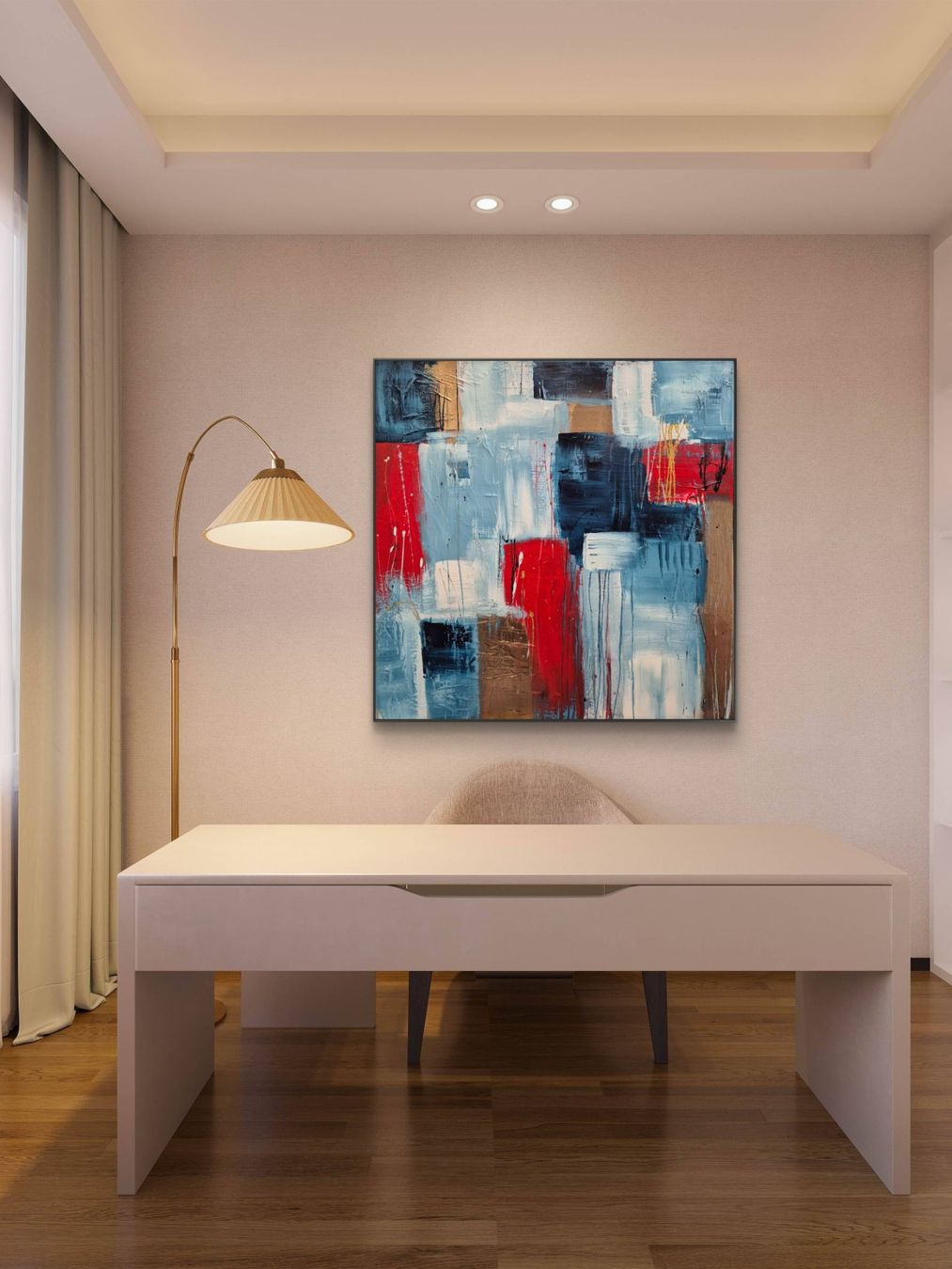 Gemälde: Originales abstraktes Bild 80x80cm mit Rahmen – Neu (gemäss Beschreibung) aus Urdorf von Contra8 2