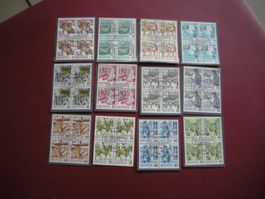 1986 POSTBEFÖRDERUNG SATZ AUSGABETAG 4erBLOCK 12 Stk. SBK 90