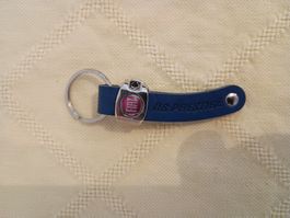 Schlüsselanhänger FIAT RS PRESTIGE, Leder blau, ca. 10 cm