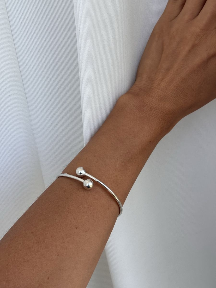 Armbänder & -reifen: Armreif aus 950 Silber mit Kugeln, gestempelt – Neu (gemäss Beschreibung) aus Zürich von olalinda 3