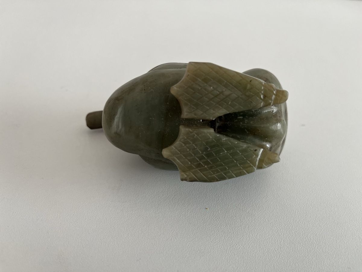 Statuette: Ente mit Holzsockel aus Nephrit-Jade – Usato da Wetzikon ZH venduto da seli03 8