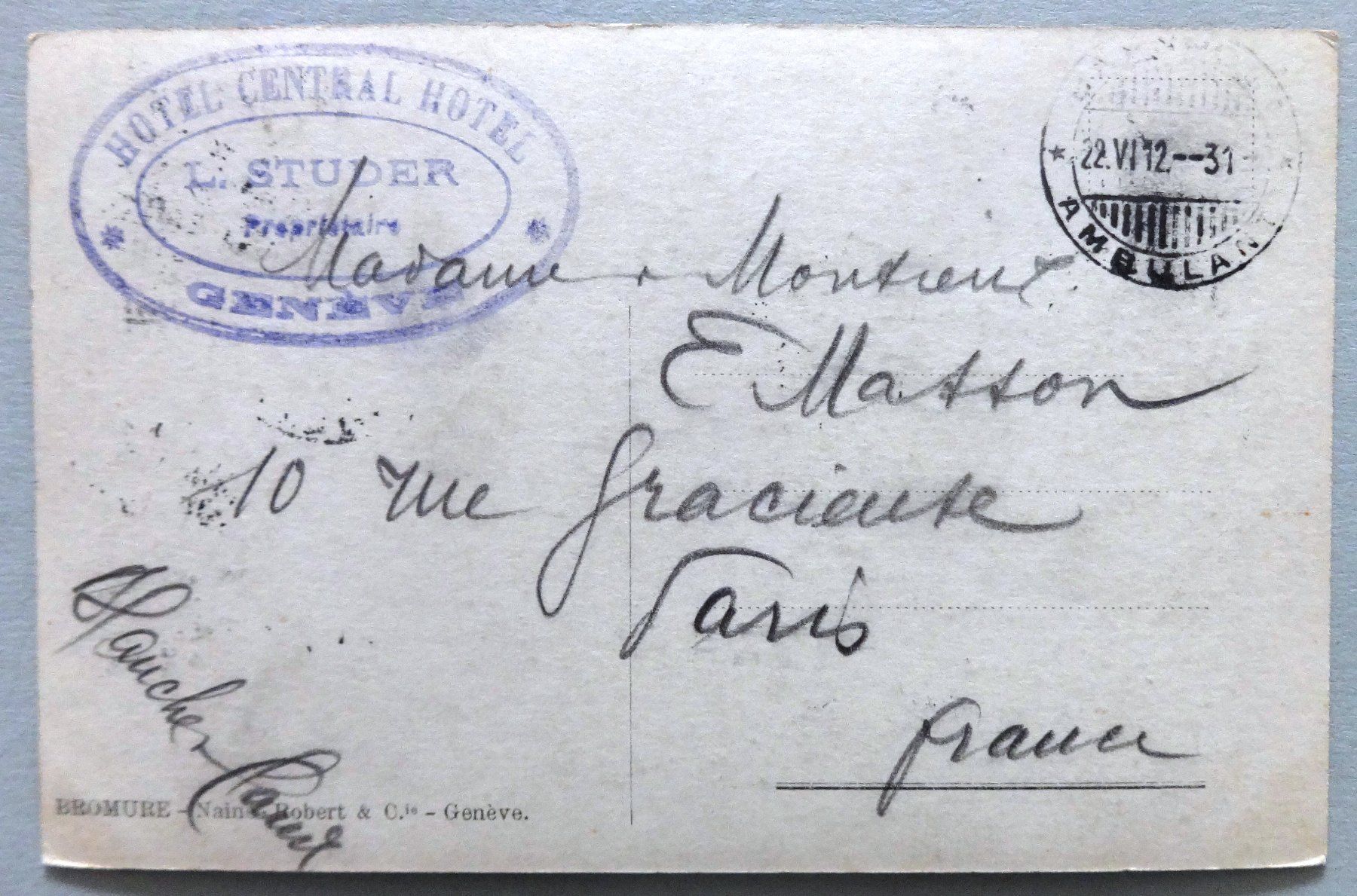 Cartoline postali: Genève - Vue générale et le Mt-Blanc – Difettoso da Fétigny venduto da Billy2miny 1