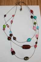 Fadenkette bunt mit Glasperlen 3fädig