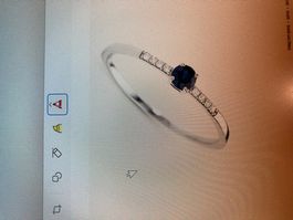 Damenring mit Saphir + Diamanten, neu! 17 mm mit Zertifikat