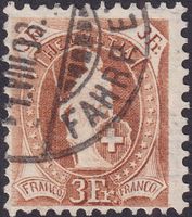 1907, Stehende Nr.100B Luxusstück, Fahrpoststempel K: 140.-+
