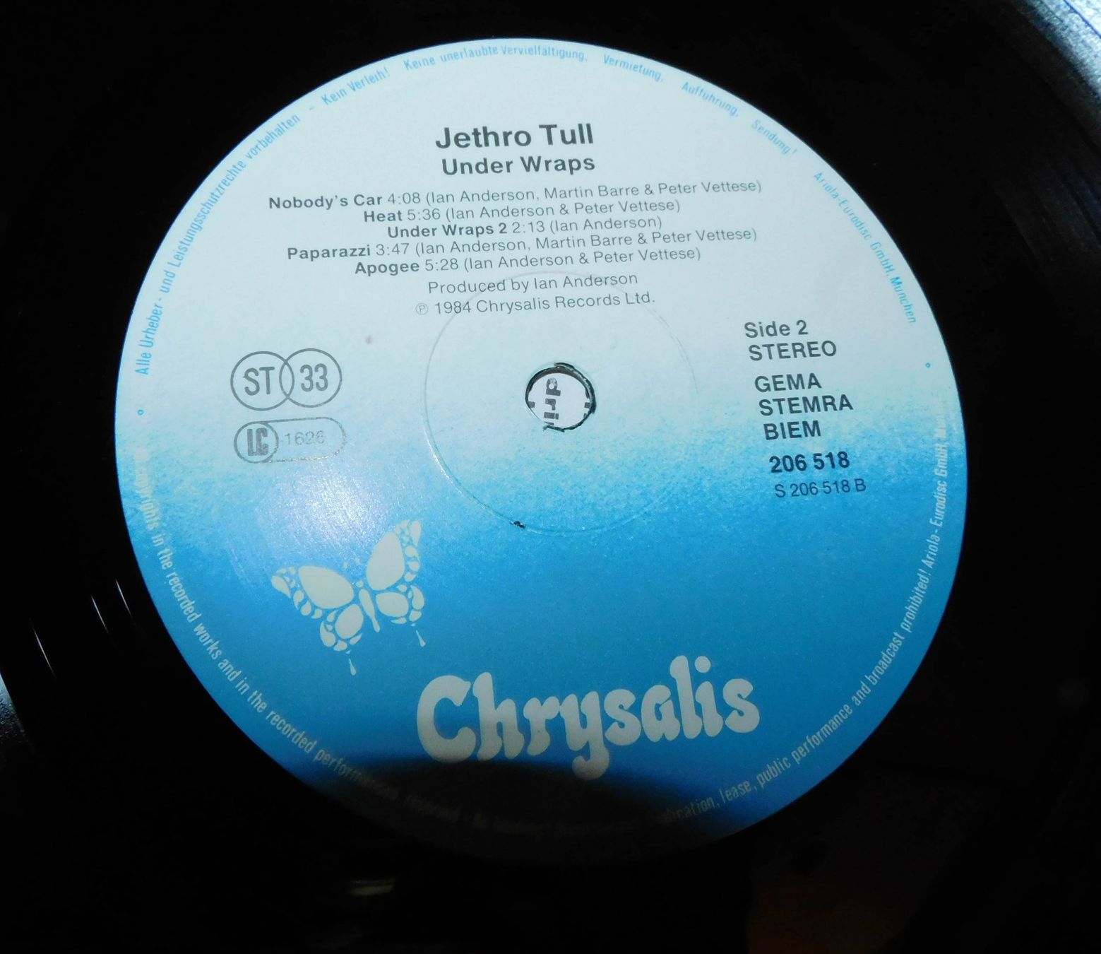 Dischi in vinile: Lp - Jethro Tull Schallplatte 1984  Under – Usato da Sursee venduto da 76 3