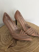 Zara Pumps mit Mesh-Einsatz in Nude – Gr. 38