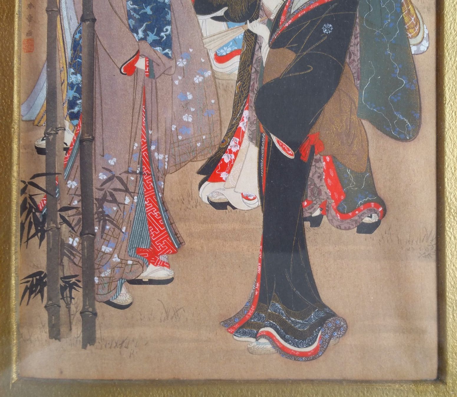Xilografie: Japan: Antiker Farbholzschnitt, signiert, um 1900 – Usato da Oberriet SG venduto da ganesh435 5