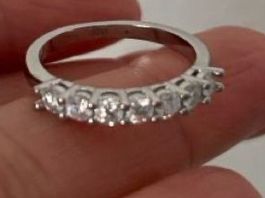 Funkelnder Moissanite Ring, Silber, Grösse 54 (17.5 mm)