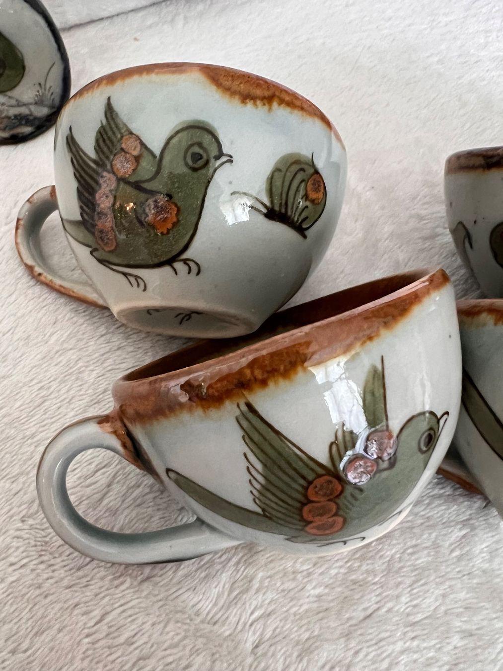 Tazze: Ken Edwards Mexican pottery cups & owl – Usato da Lausanne venduto da NYC67 1